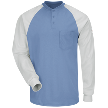 Long Sleeve Color-Block Tagless Henley Shirt - EXCEL FR®