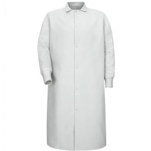 Product Shot - Gripper-Front Spun Polyester Pocketless Butcher Coat with Knit Cuffs
