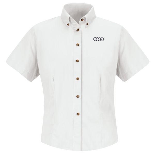Audi® Women's Short Sleeve Meridian Performance Twill Shirt Audi® Women's Short Sleeve Meridian Performance Twill Shirt