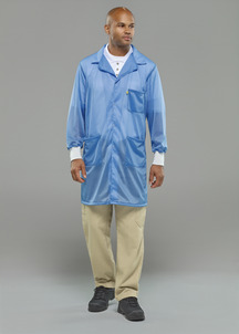 Lightweight ESD Lab Coat with Knit Cuffs