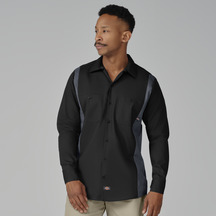 Men's Industrial Color Block Long-Sleeve Shirt