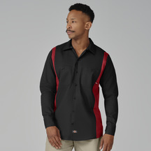 Men's Industrial Color Block Long-Sleeve Shirt