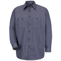 Men's Long Sleeve Microcheck Uniform Shirt