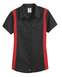 Women's Short-Sleeve Industrial Color Block Shirt