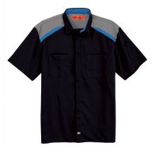 Men's Tricolor Short-Sleeve Shop Shirt