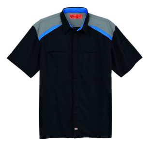 Men's Tricolor Short-Sleeve Shop Shirt