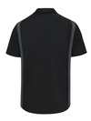 Black/Dark Charcoal - Men's Industrial Color Block Short-Sleeve Shirt - Back