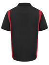 Black/English Red - Men's Industrial Color Block Short-Sleeve Shirt - Back