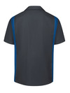 Dark Charcoal/Royal Blue - Men's Industrial Color Block Short-Sleeve Shirt - Back