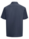 Dark Navy - Men's Short-Sleeve Traditional Work Shirt - Back
