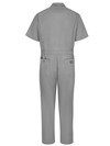 Gray - Industrial Short-Sleeve Coverall - Back