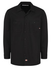 Black - Men's Industrial Cotton Long-Sleeve Work Shirt - Front