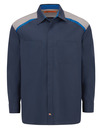 Men's Tricolor Long-Sleeve Shop Shirt - Front