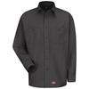 Charcoal - Men's Canvas Long-Sleeve Work Shirt - Front
