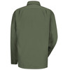 Olive Green - Men's Canvas Long-Sleeve Work Shirt - Back