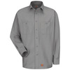 Silver Grey - Men's Canvas Long-Sleeve Work Shirt - Front