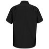 Black - Men's Canvas Short-Sleeve Work Shirt - Back