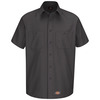 Charcoal - Men's Canvas Short-Sleeve Work Shirt - Front