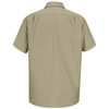 Khaki - Men's Canvas Short-Sleeve Work Shirt - Back