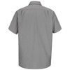 Silver Grey - Men's Canvas Short-Sleeve Work Shirt - Back