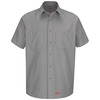Silver Grey - Men's Canvas Short-Sleeve Work Shirt - Front