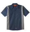 Dark Navy/Smoke - Men's Industrial Color Block Short-Sleeve Shirt - Front
