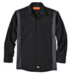 Black/Dark Charcoal - Men's Industrial Color Block Long-Sleeve Shirt - Front