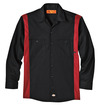 Black/English Red - Men's Industrial Color Block Long-Sleeve Shirt - Front