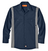 Dark Navy/Smoke - Men's Industrial Color Block Long-Sleeve Shirt - Front