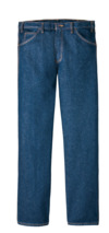 Rinsed Indigo Blue - Jeans de Hombre Industrial Corte Regular - Parte Delantera
