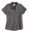 Graphite - Women's Short-Sleeve Traditional Work Shirt - Front