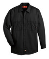 Black - Men's Industrial Long-Sleeve Work Shirt - Front