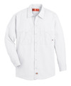 White - Men's Industrial Long-Sleeve Work Shirt - Front