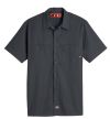 Dark Charcoal - Men's Industrial Short-Sleeve Work Shirt - Front