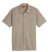 Desert Sand - Men's Industrial Short-Sleeve Work Shirt - Front