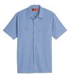 Light Blue - Men's Industrial Short-Sleeve Work Shirt - Front
