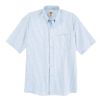 Blue/White Stripe - Men's Button-Down Oxford Short-Sleeve Shirt - Front