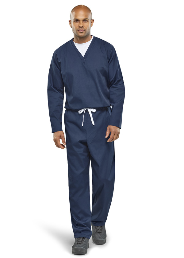 Pocketless Long Sleeve Scrub Top - Front