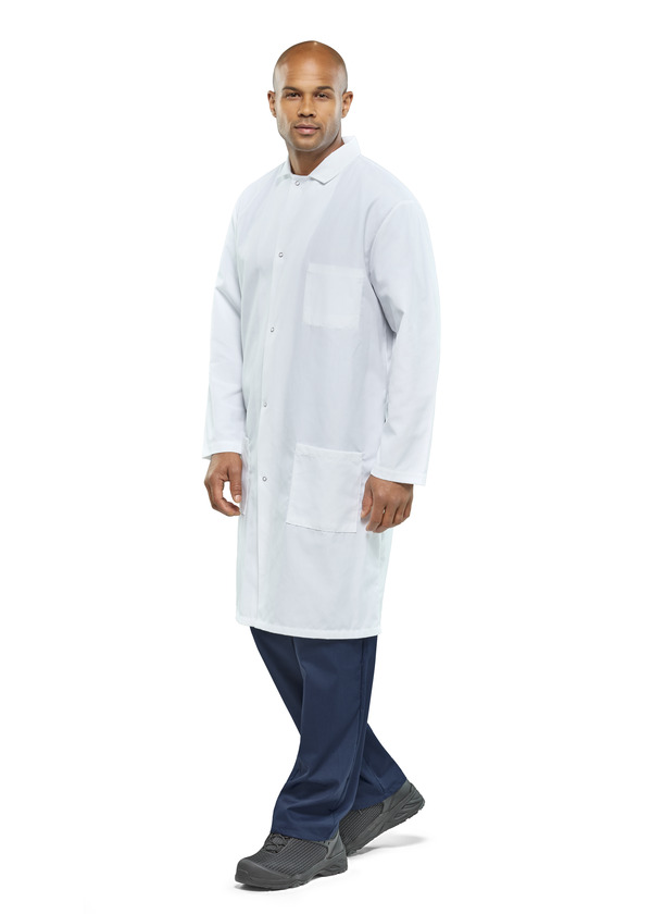 Polyester Butcher Coat with Pockets - Front