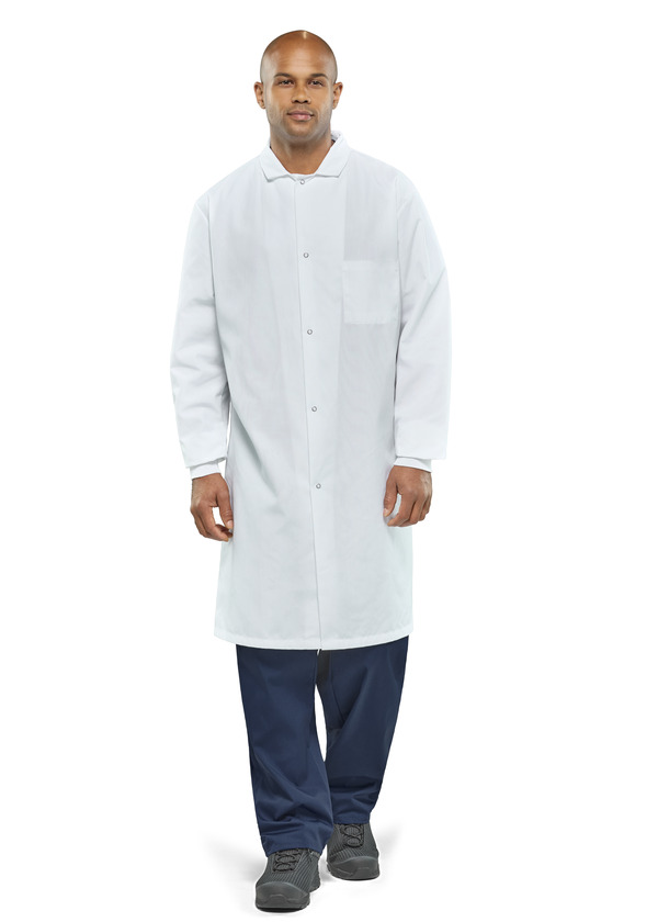 Polyester Butcher Coat with Interior Chest Pocket - Front