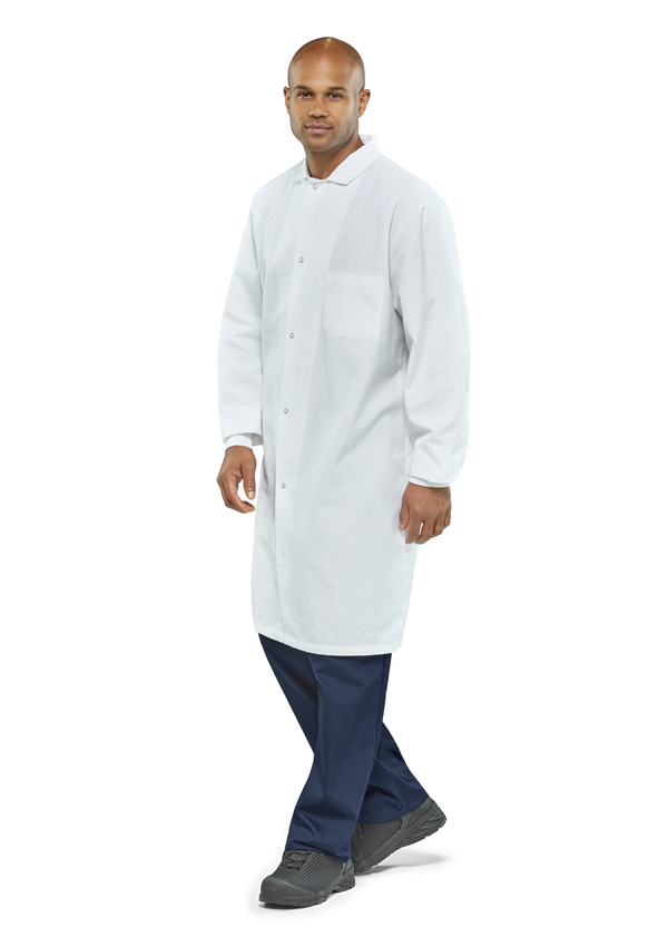 Polyester Butcher Coat with Interior Chest Pocket - Front