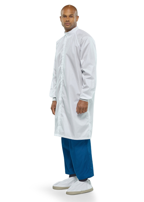 ESD Stripe Cleanroom Frock - Front