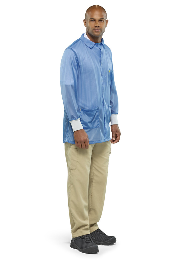Lightweight ESD Jacket with Knit Cuffs - Front