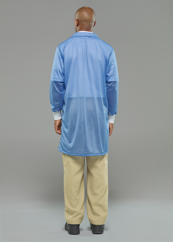 Lightweight ESD Lab Coat with Knit Cuffs - Front