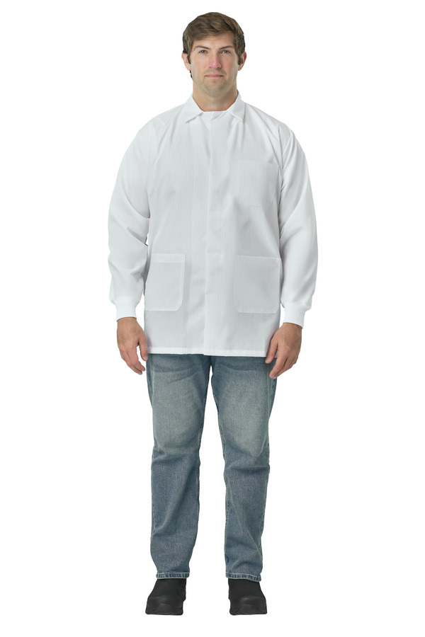 Short ESD & Fluid Barrier Lab Coat - Front