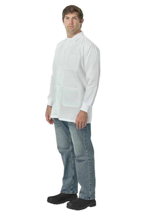 Short ESD & Fluid Barrier Lab Coat - Front