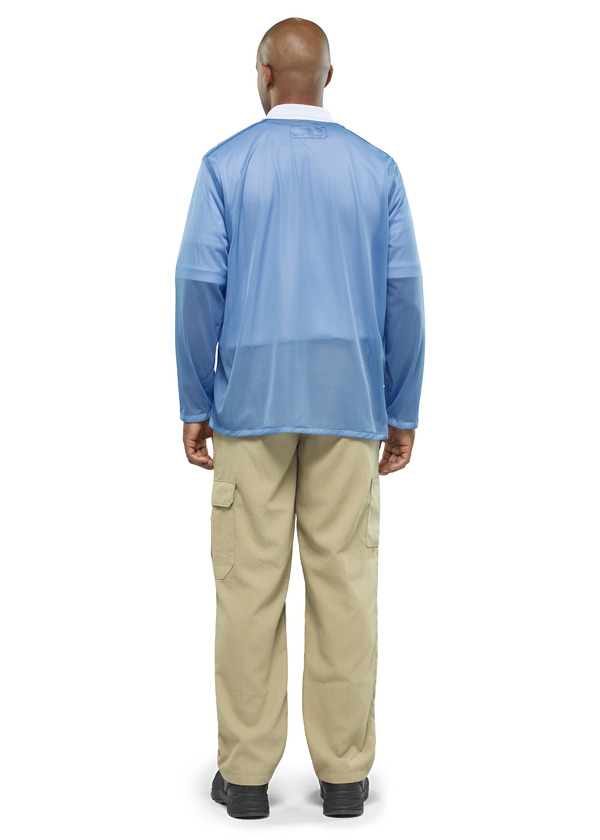 Lightweight ESD Jacket with Snap Cuffs and V-Neck - Front