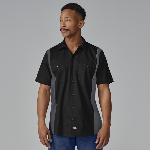 Men's Industrial Color Block Short-Sleeve Shirt - Front