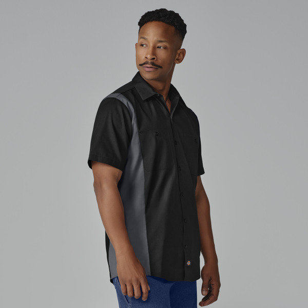 Men's Industrial Color Block Short-Sleeve Shirt - Front
