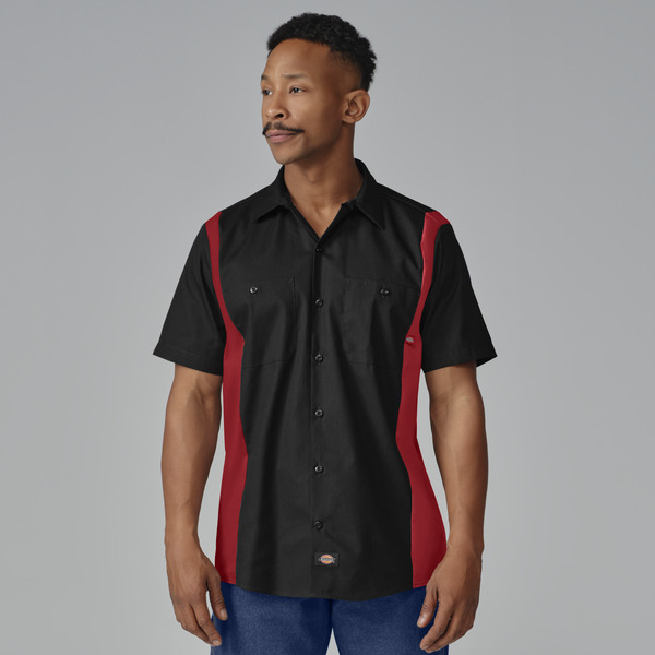 Men's Industrial Color Block Short-Sleeve Shirt - Front